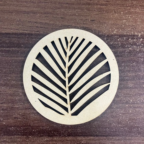 Laser Cut Palm Leaf Design Coaster Set, 4mm MDF, 3.75 x 3.75 Inch, Ready to Colour, Pack of 4, Table Protector and Home Decor_49