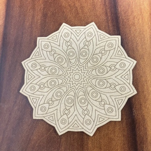Laser Engraved Mandala Wall Art Cutouts, 2.5mm MDF, 12.7 x 12.7 cm, Set of 3, Ready to Colour, Perfect for Home Decor and Craft_60