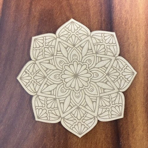 Laser Engraved Mandala Wall Art Cutouts, 2.5mm MDF, 12.7 x 12.7 cm, Set of 3, Ready to Colour, Perfect for Home Decor and Craft_61